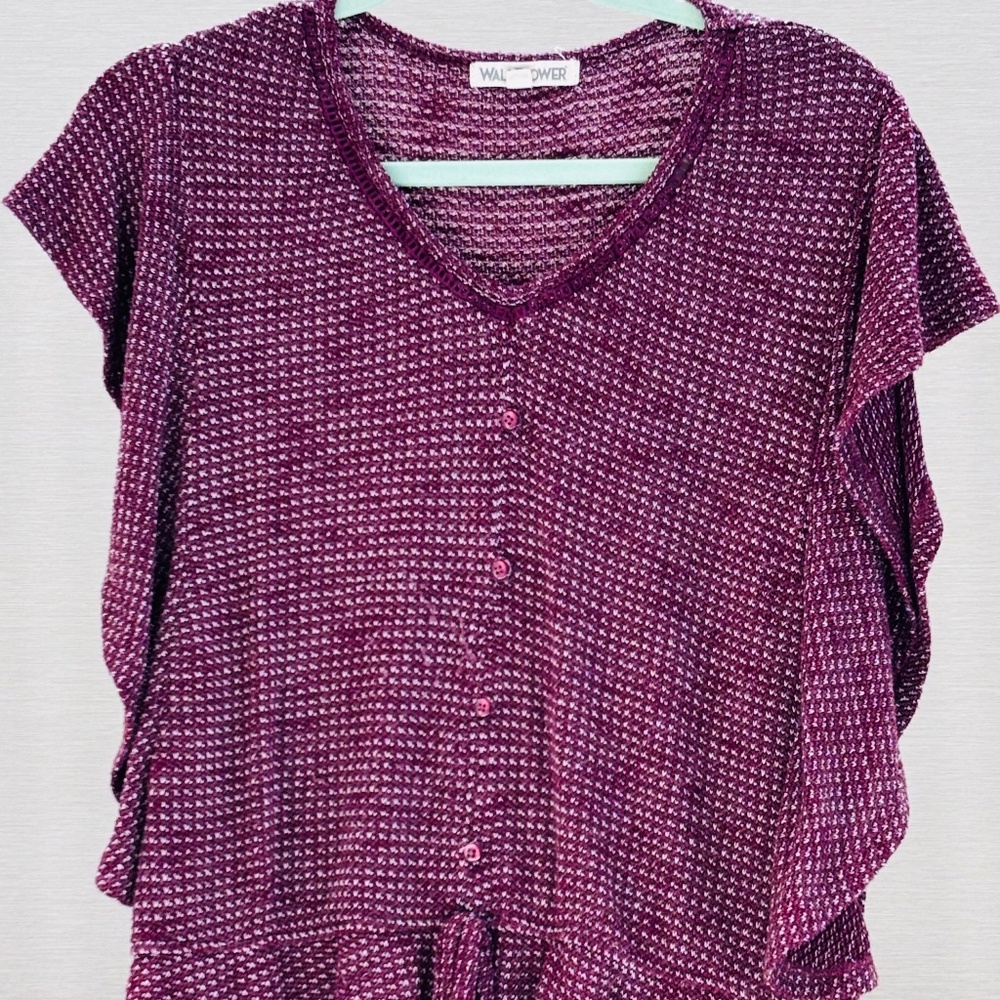 Burgundy Knit Wallflower Blouse